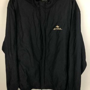 ANTIGUA Full Zip Press Buttons Mens GOLF JACKET Pockets Lined BLACK XL NWOT